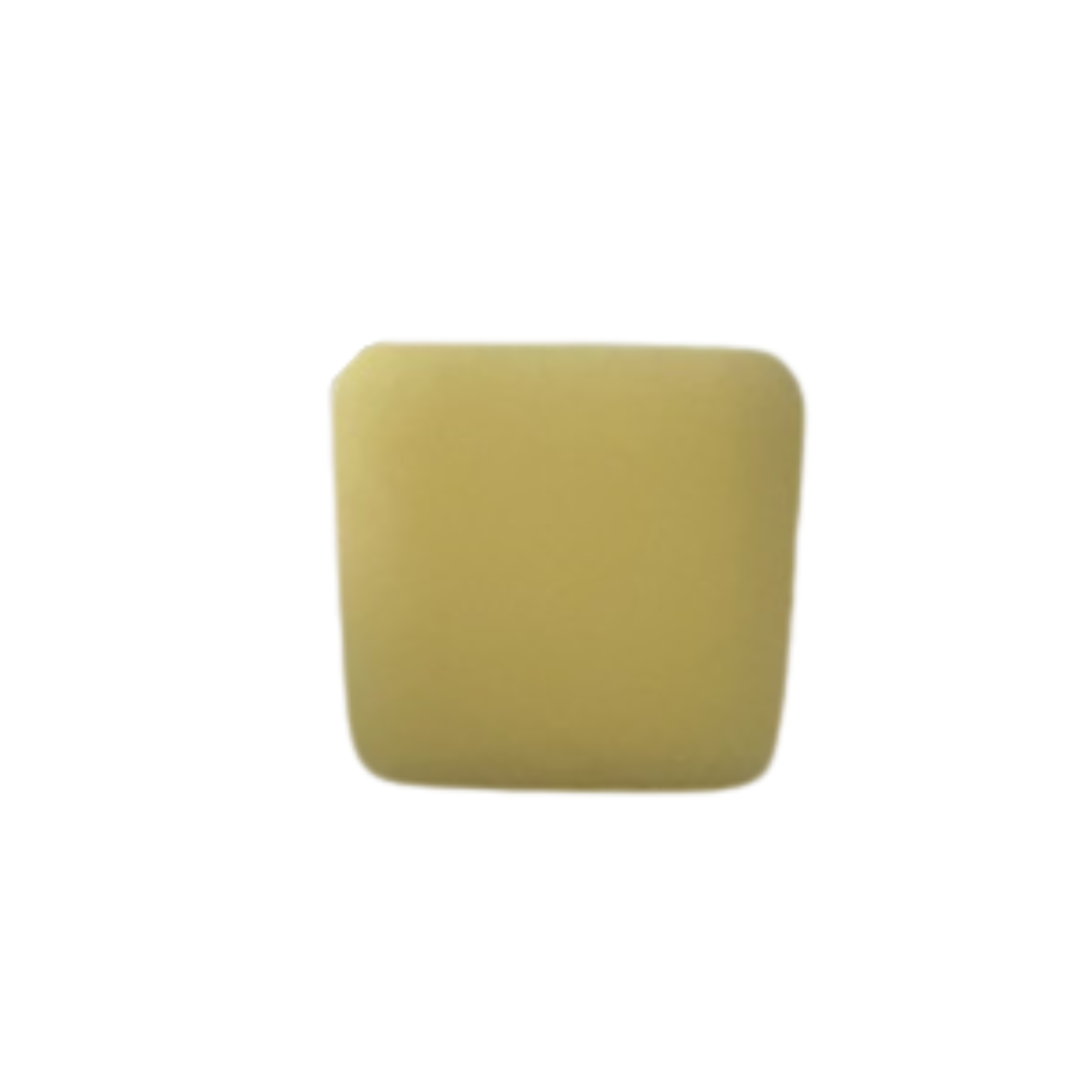Yellow shea butter soap on a white background
