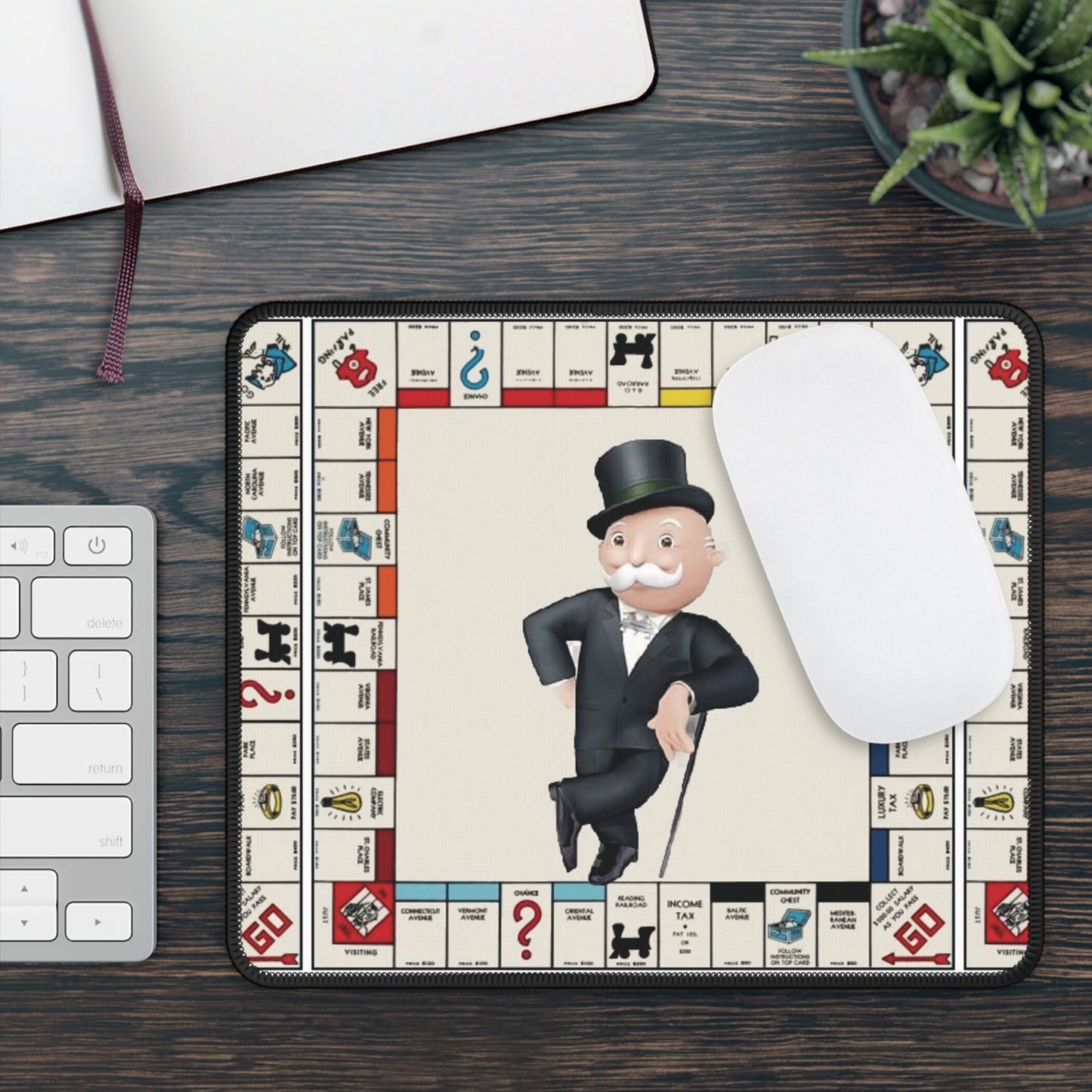 Monopoly Board Icon Gaming Mouse Pad | Classic Mr. Monopoly Design