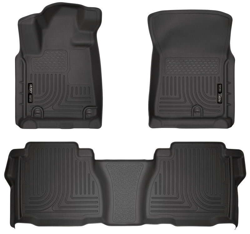 Husky Liners 07-11 Toyota Tundra Double/CrewMax Cab WeatherBeater Combo Black Floor Liners