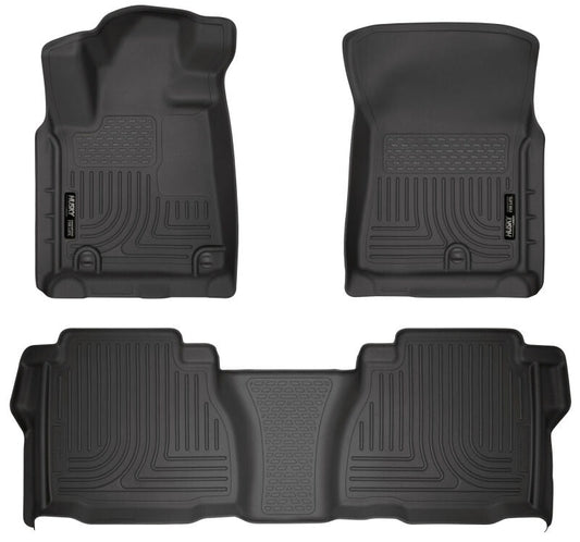 Husky Liners 07-11 Toyota Tundra Double/CrewMax Cab WeatherBeater Combo Black Floor Liners