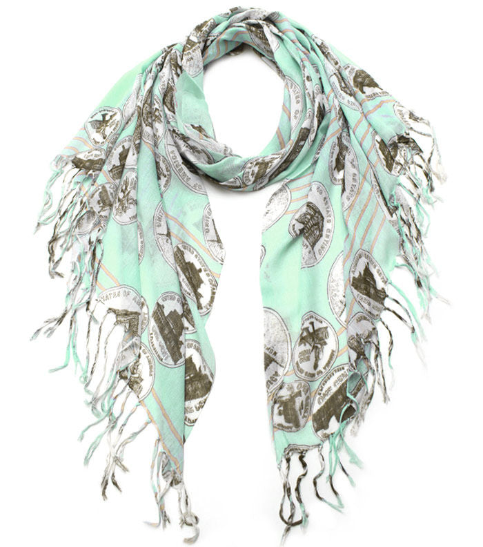 Historical Coin Print Scarf