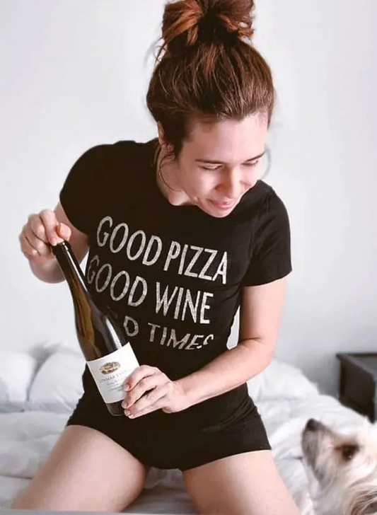 Good Pizza, Good Wine, Good Times Graphic Tshirt