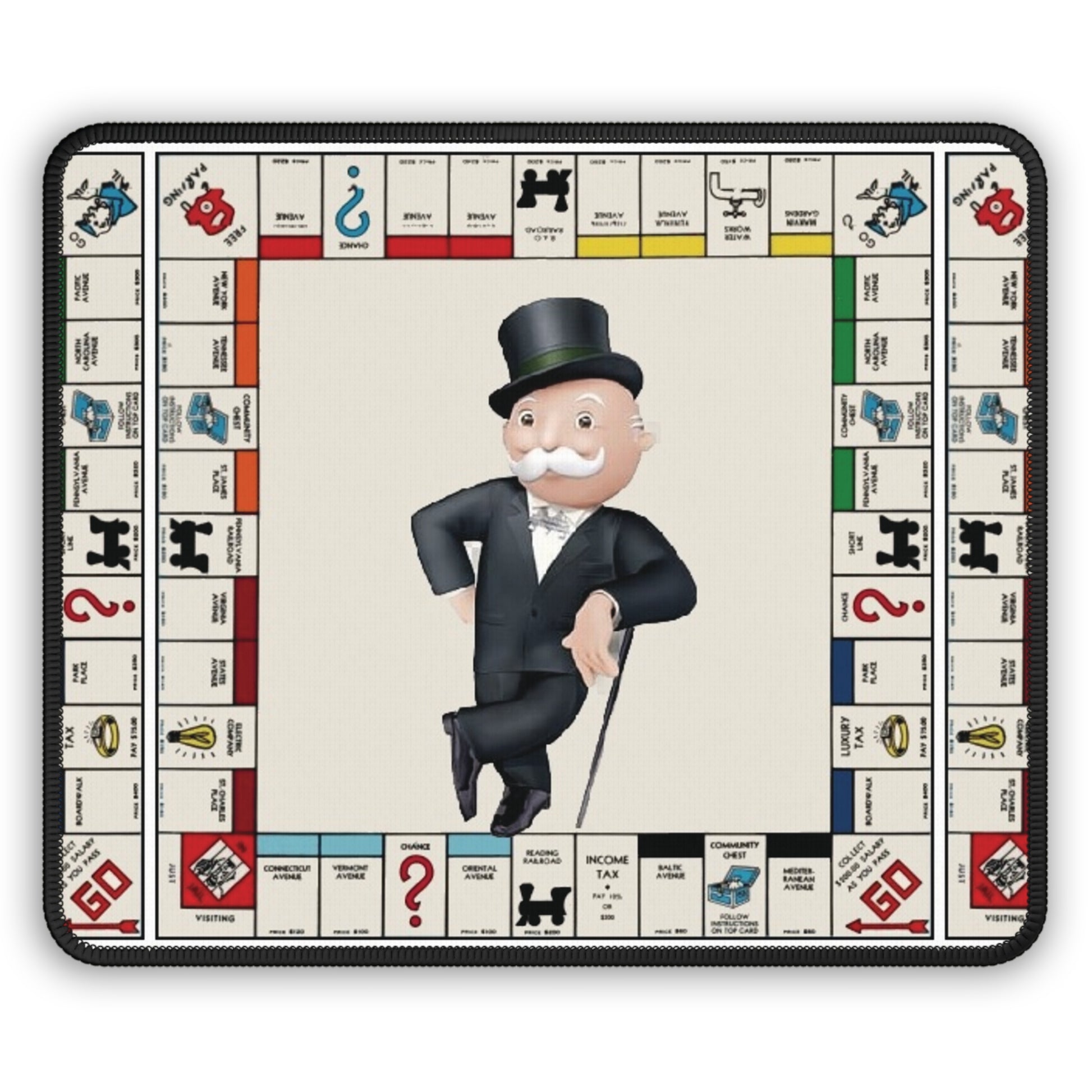 monopoly board mouse pad with man in top hat