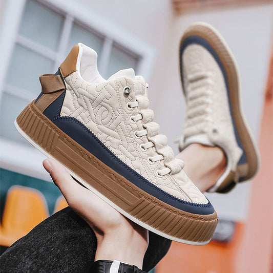 Men's Fashion Thick-Soled Sports Shoes Outdoor Non-Slip Breathable Casual Comfortable Sneakers Walking Slip-On Running Sneakers Lightweight Breathable Mesh Soft Sole