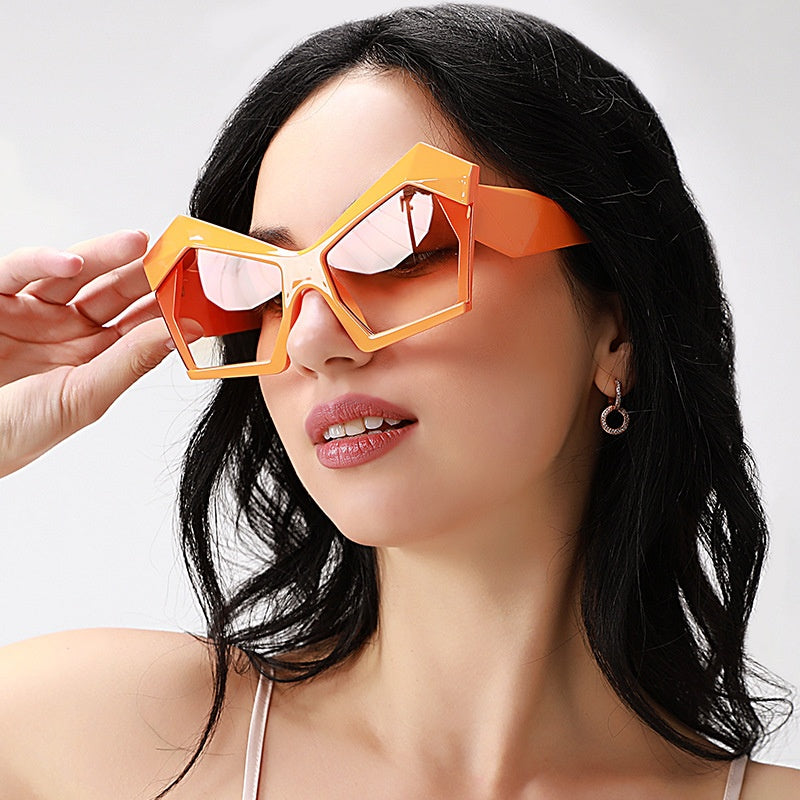 Oversized Square Cateye Polarized Sunglasses Big Trendy Style Fashionable Personality Big Frame Sunglasses New Fashionable & Popular Street Style Sunglasses For Women