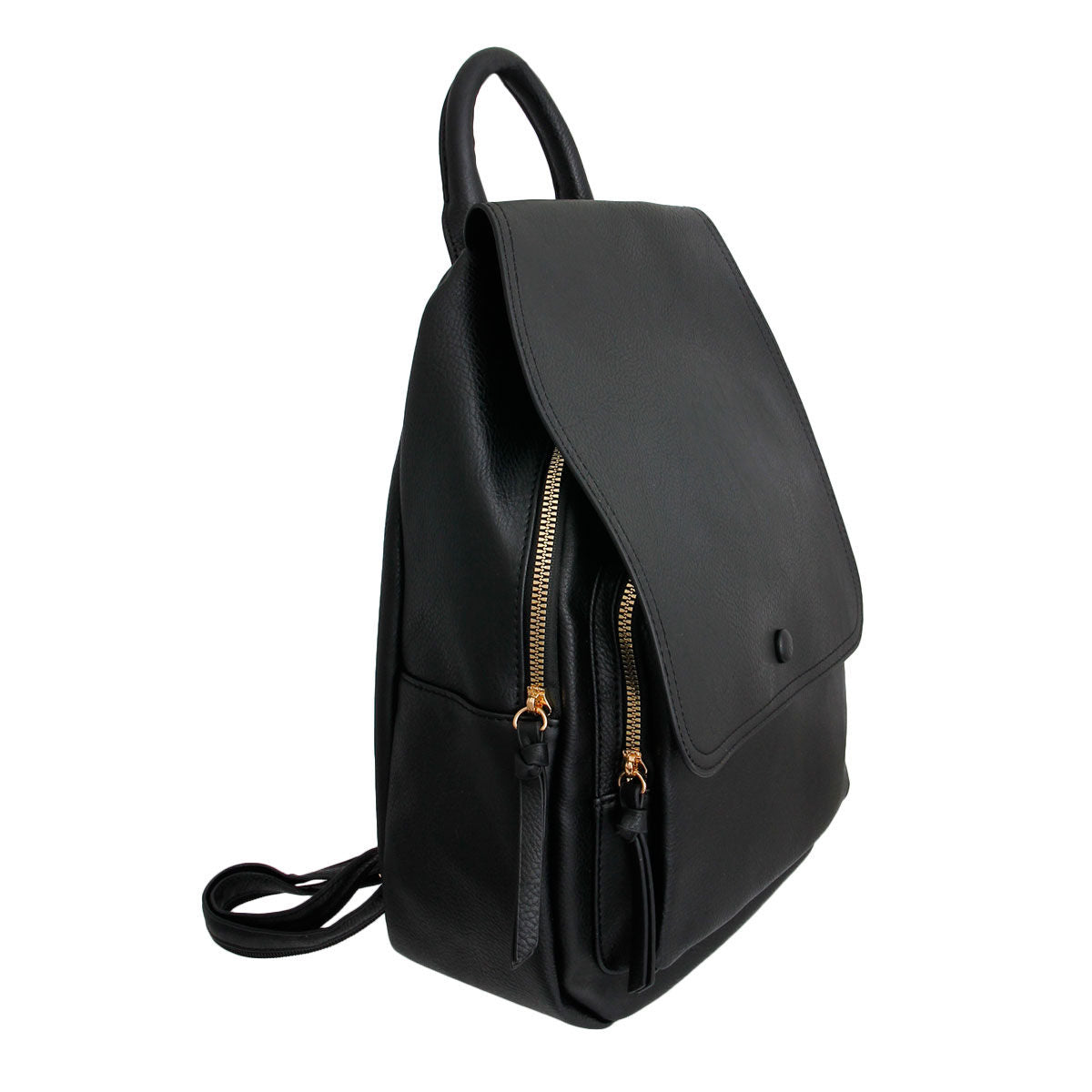 Black Flap Convertible Backpack Bag