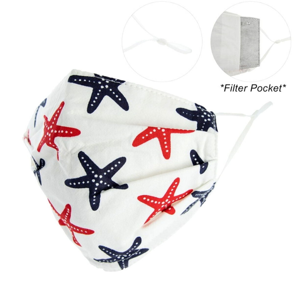 Starfish Print White Mask