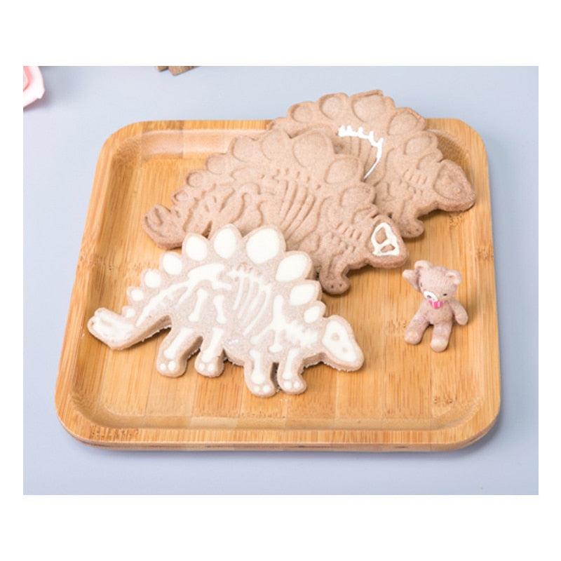 3D Dinosaur Cookie Cutters Mold Dinosaur Biscuit Cartoon Mould Sugarcraft Dessert Baking Silicone Mold For Sop Cake Decor Tool Dinosaur Fossil Cookie Making Molds Stamps For Kitchen