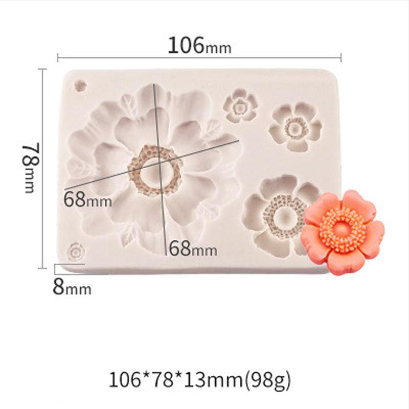 3D Flower Shape Silicone Mold Chocolate Sugar Cookies Chocolate Mould Cake Lace Decoration Clay Mold Kitchen Baking Tool Fondant Molds Mini Flower Mold Non-stick Silicone Molds For Cake Decorating