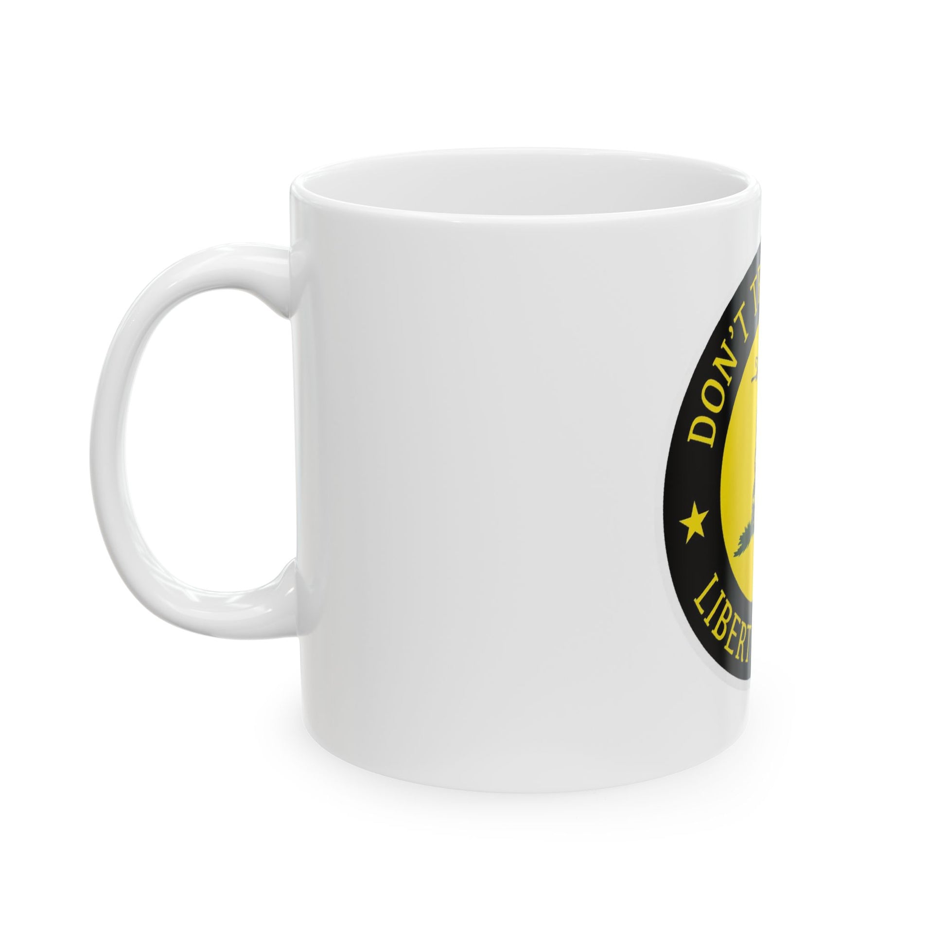 Right Angle Don't Tread On Me Circular Design 11 Oz. Ceramic Mug