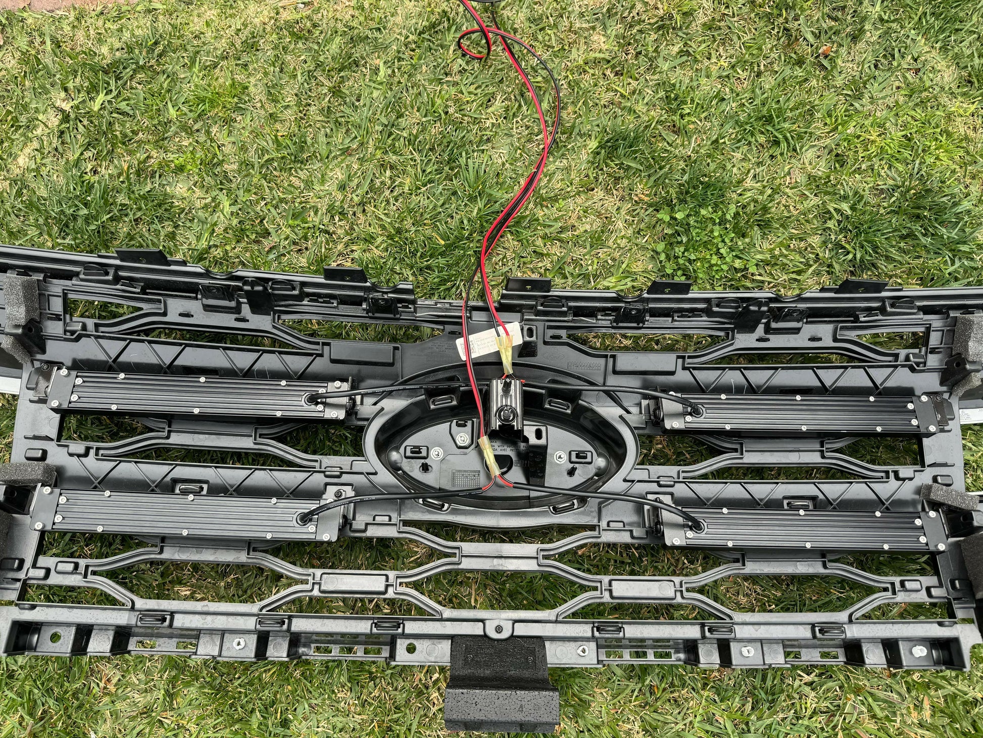 LED Light Bars on Lawn prior to installation