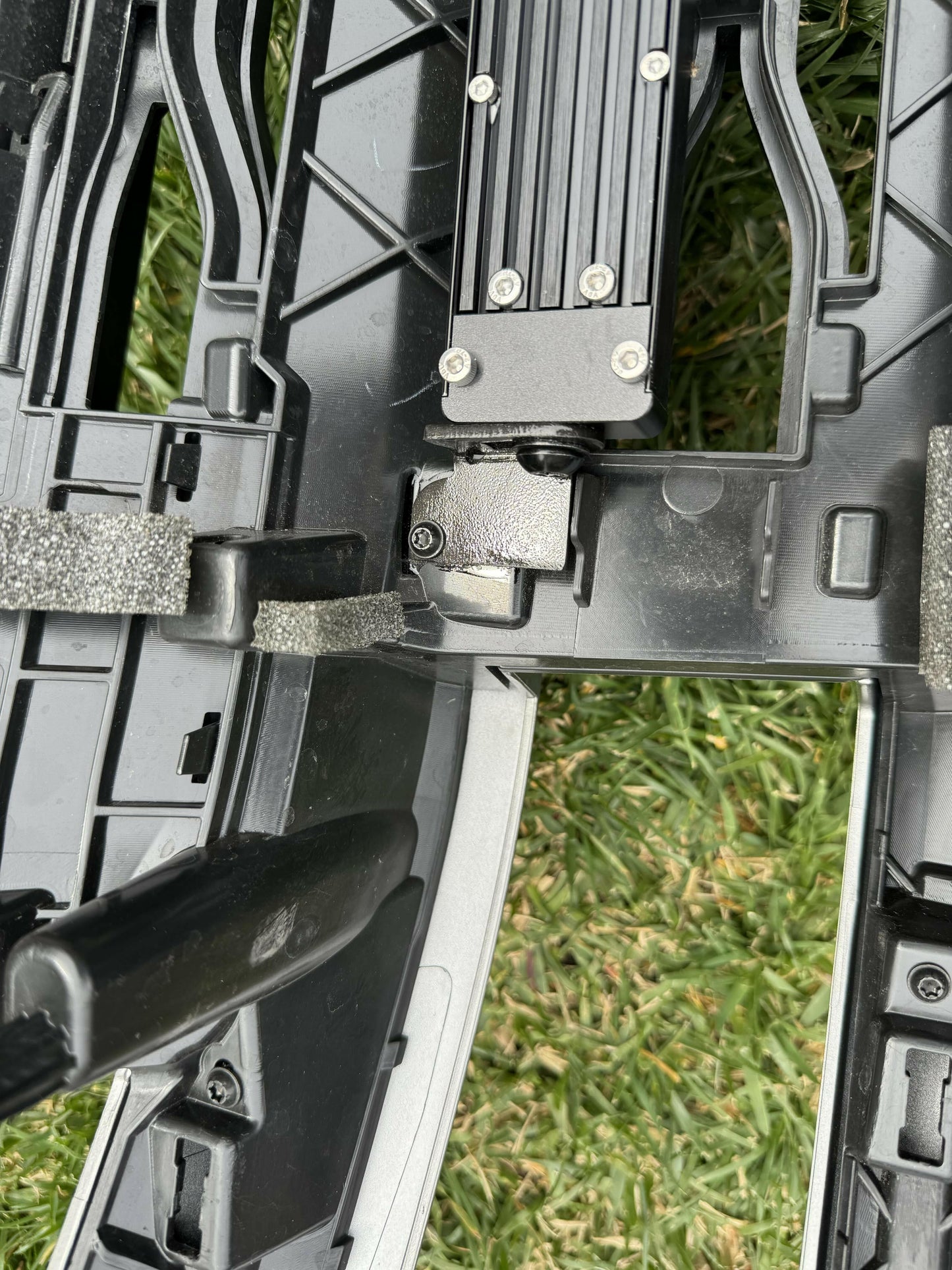 Close-up of  LED Light Bars  pre installed with grass in the background