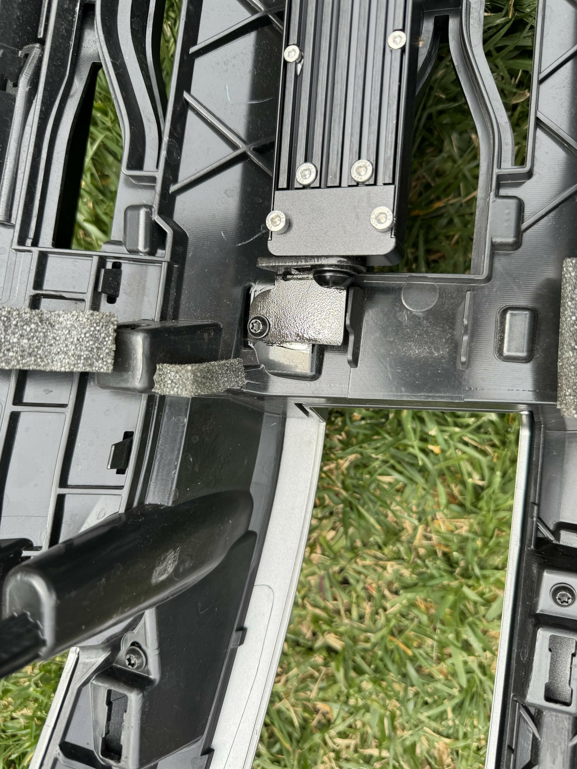 Close-up of  LED Light Bars  pre installed with grass in the background