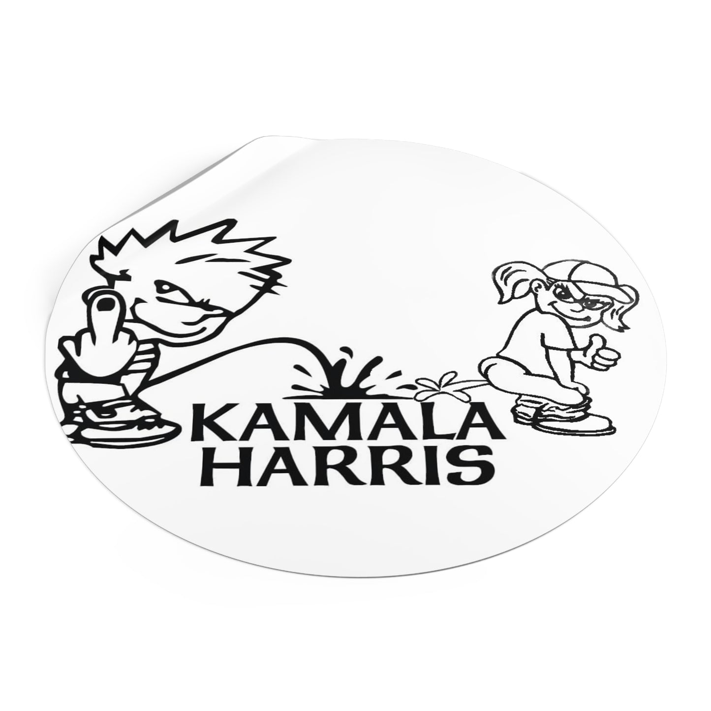 Kamala Harris Pissed On Round Vinyl Stickers