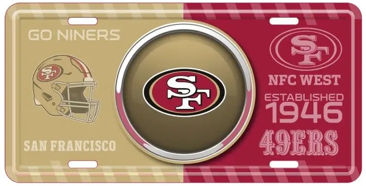 San Francisco 49ers Bullseye License Plate