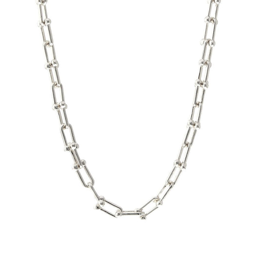 Silver Metal Gauge Link Necklace