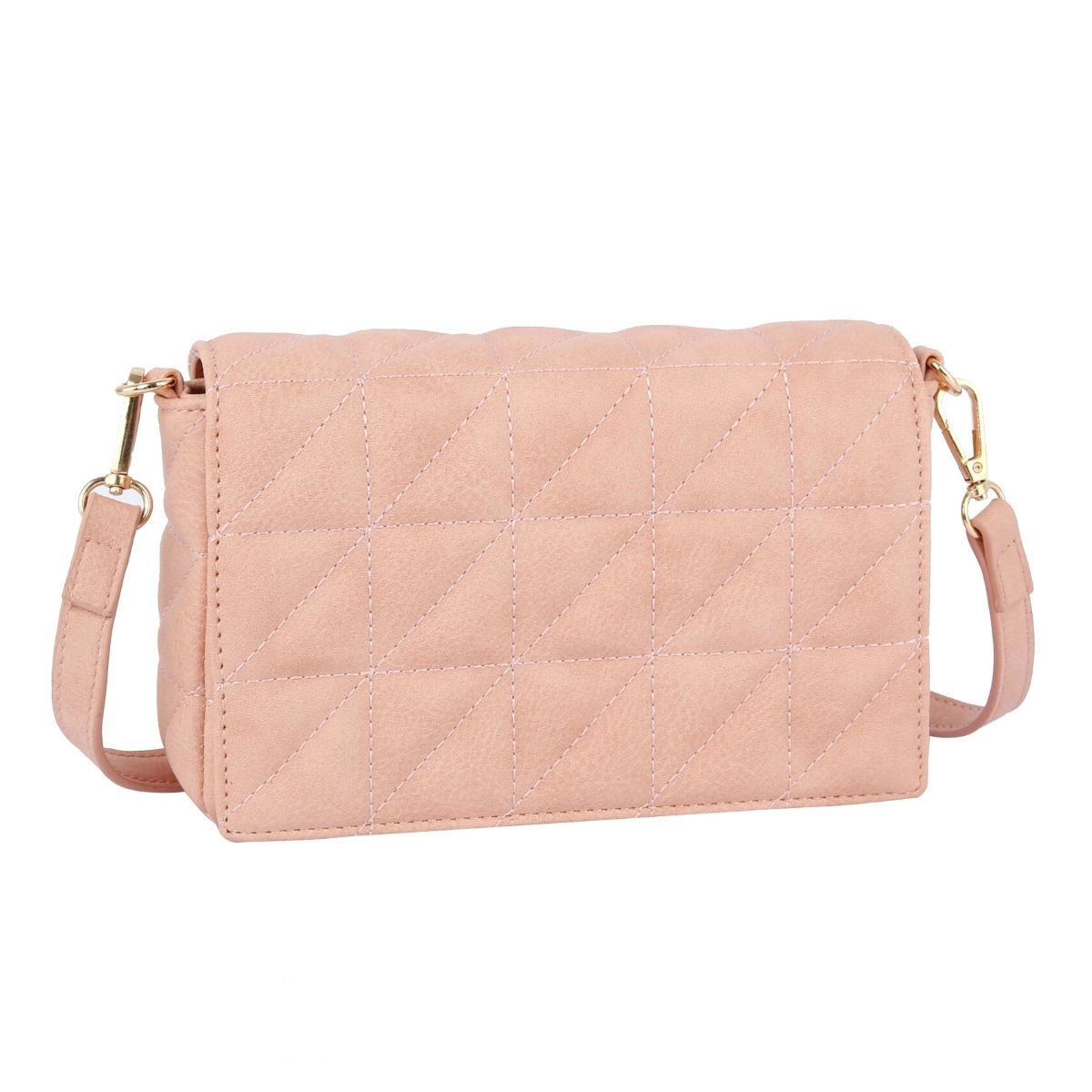 Old Money Blush Quilted Boxy Crossbody