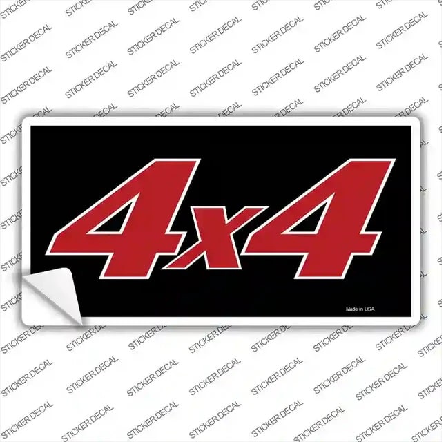 4 X 4 Red on Black Novelty Sticker Decal