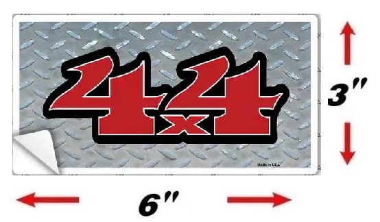 Size Of 4 X 4 Diamond Plate Bumper Sticker