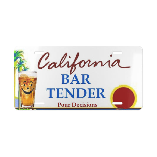 California Bartender - Pour Decisions Vanity License Plate