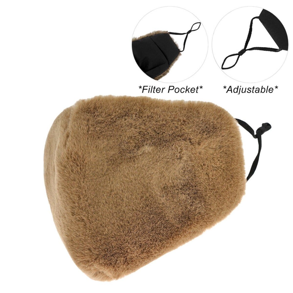 Light Brown Faux Fur Mask