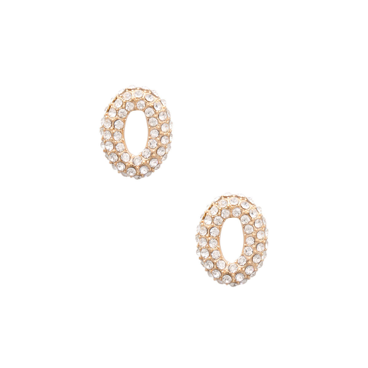 O Initial Rhinestone Studs