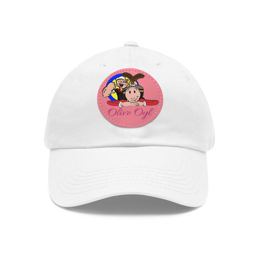 Olive Oyl and Popeye Ball Cap with Round Leather Patch