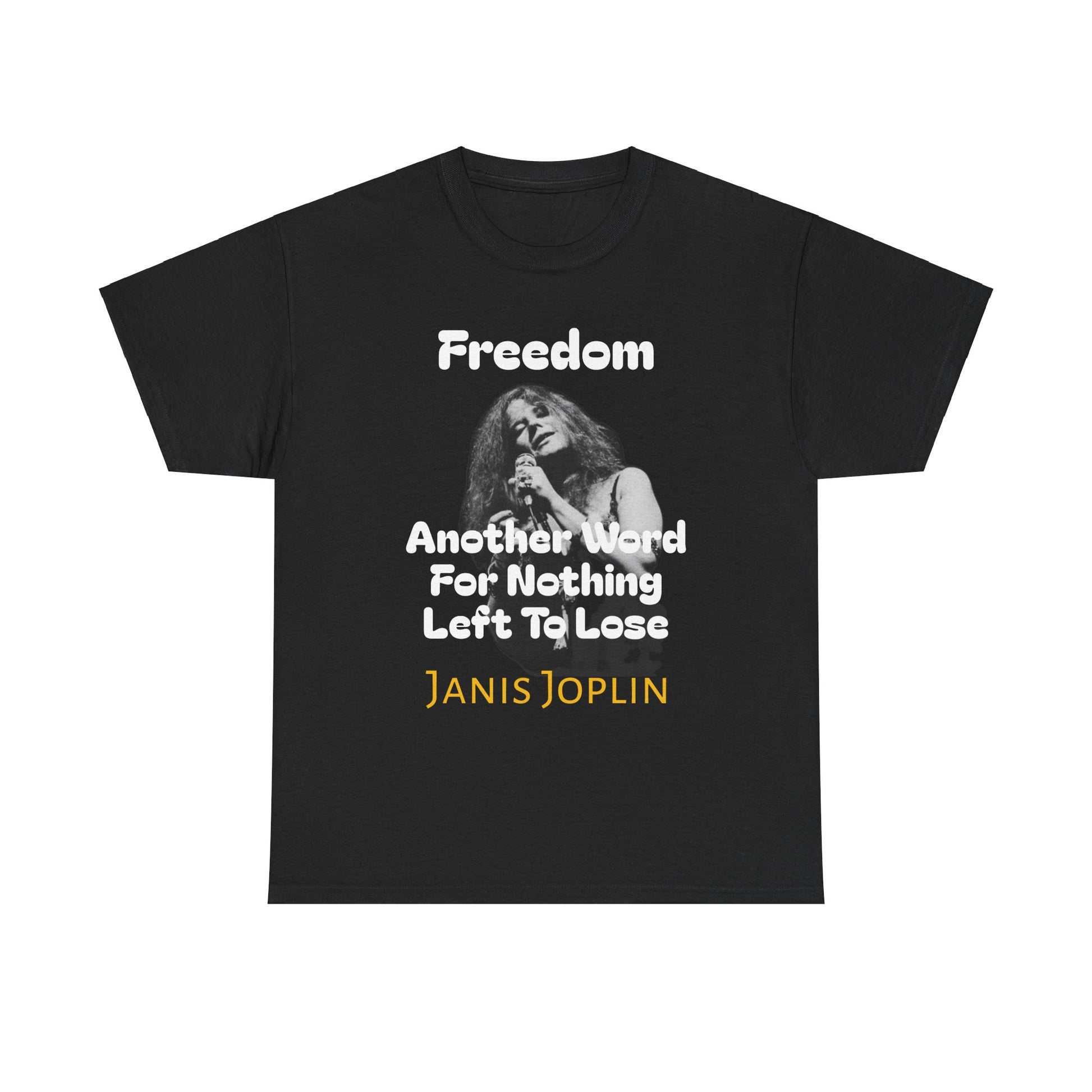 Black Janis Joplin Freedom Tee Shirt