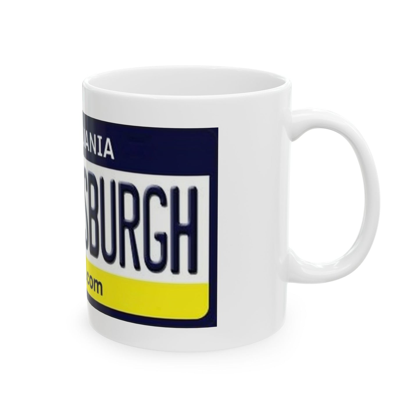 Left Side View Go Pittsburgh 11 Oz. Ceramic Mug,