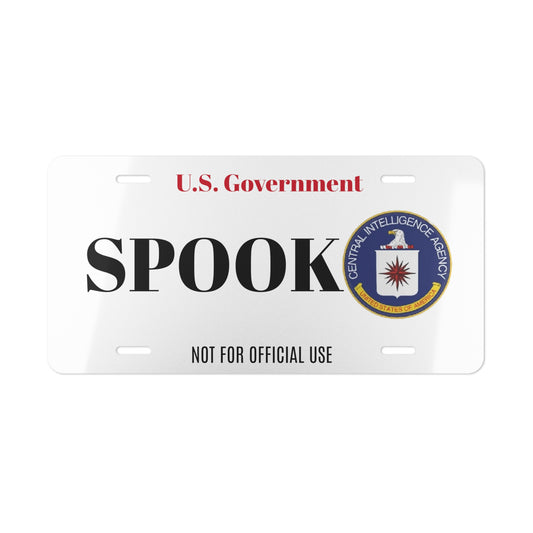 CIA Spook Vanity License Plate