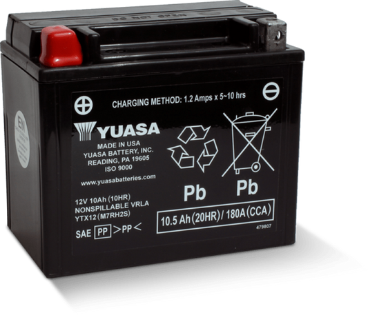 Yuasa YTX12 Maintenance Free AGM 12-Volt Battery