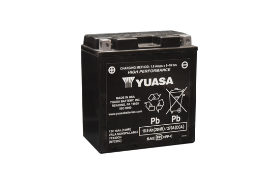 Yuasa YTX20CH Maintenance Free AGM 12-Volt Battery