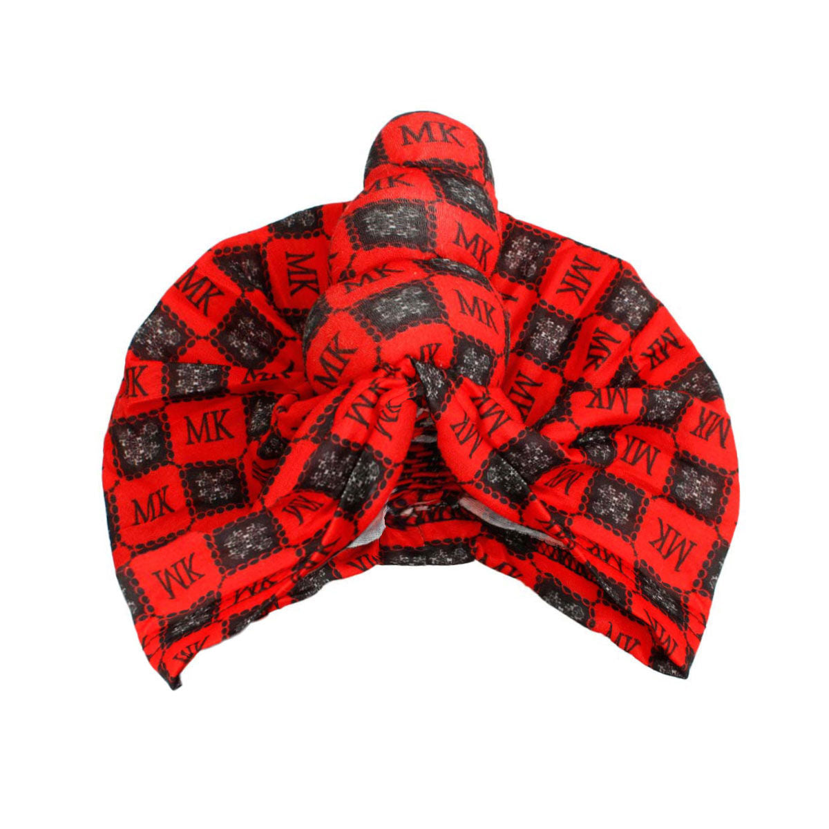 Red MK Tall Twist Knot Turban