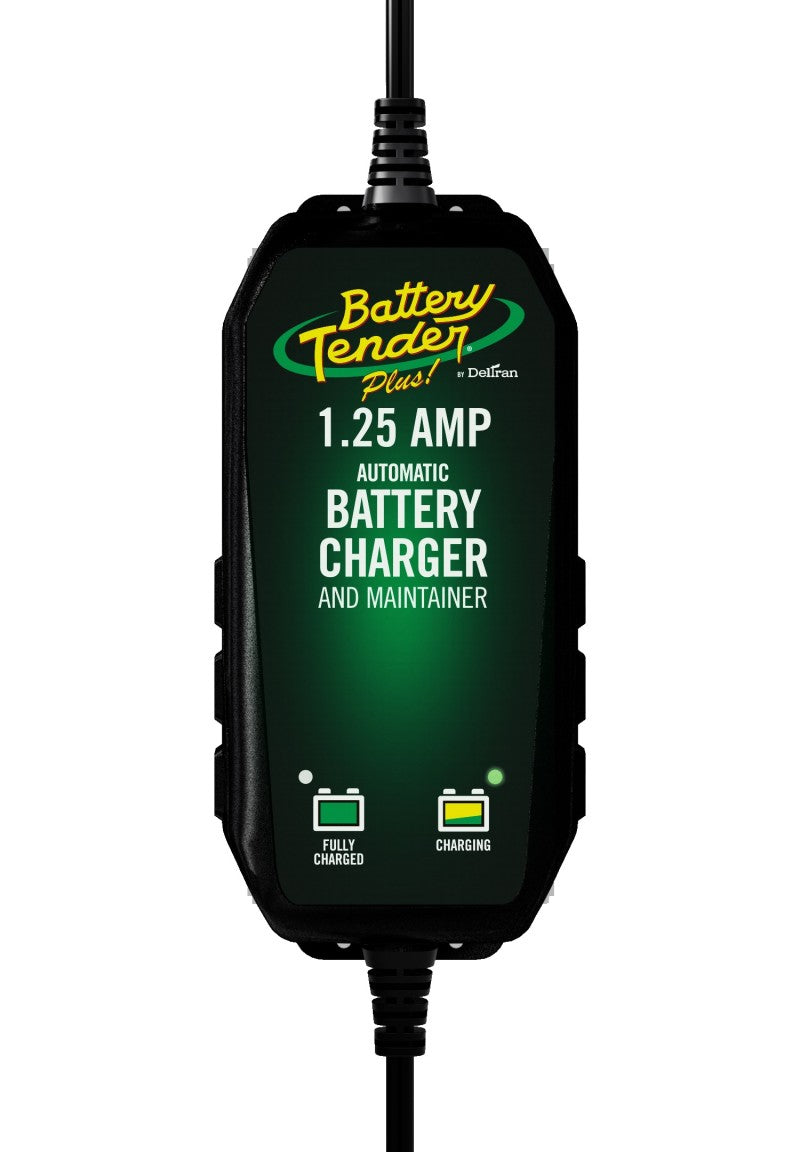 Battery Tender Plus 1.25 amp battery charger on a white background
