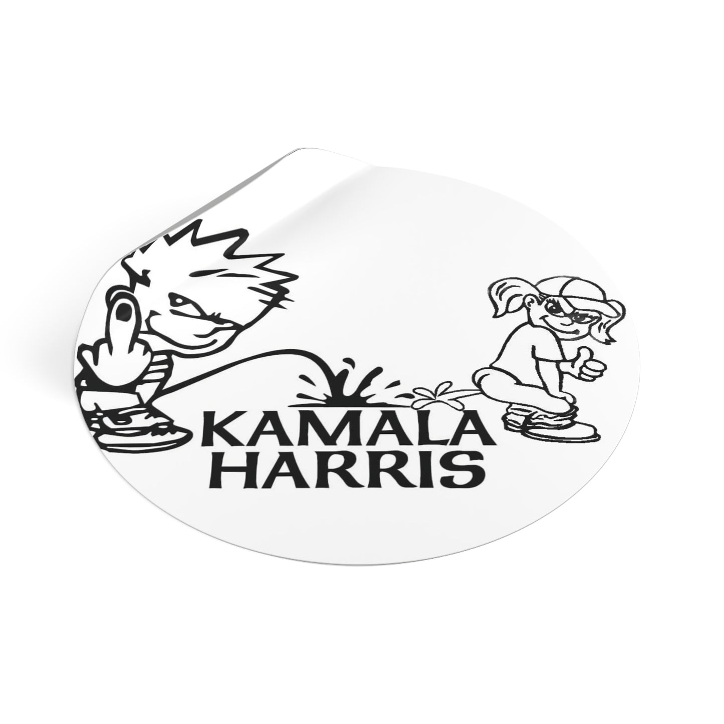 Kamala Harris Pissed On Round Vinyl Stickers