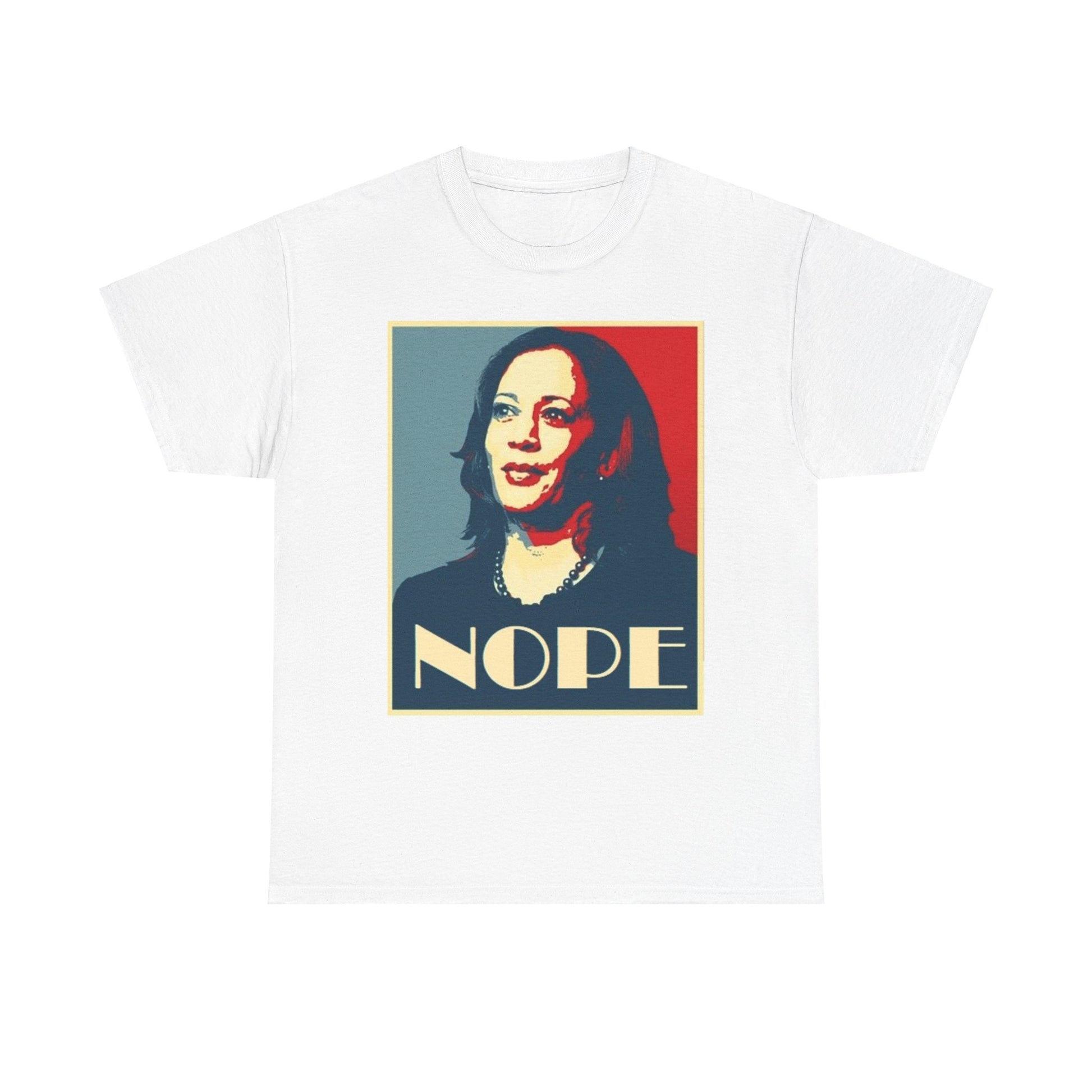 White Kamala Harris - NOPE Unisex Heavy Cotton Tee Shirt