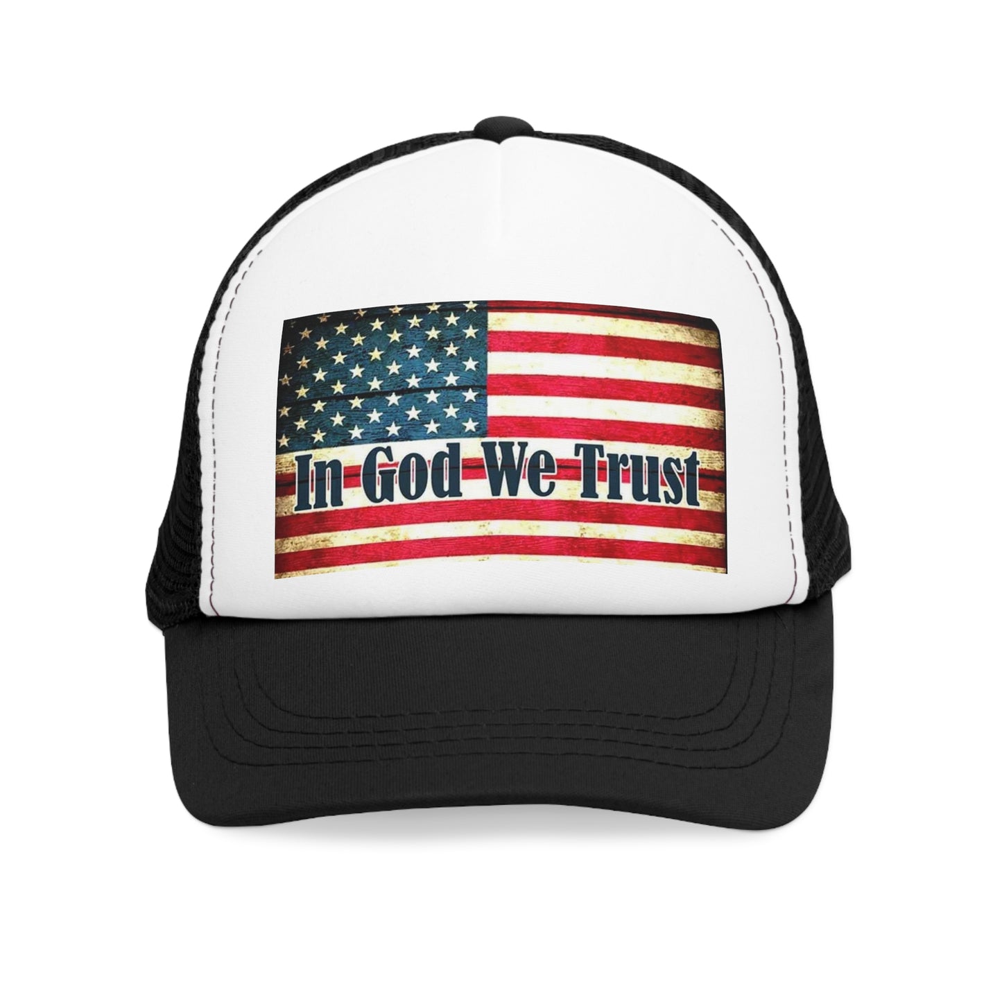 In GOD We Trust On American Flag Mesh Ball Cap