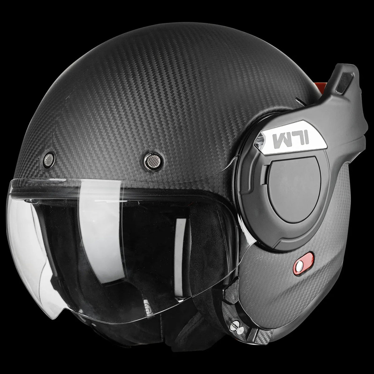 ILM Carbon Fiber Vintage Full Face Modular Motorcycle Helmet Model B707C