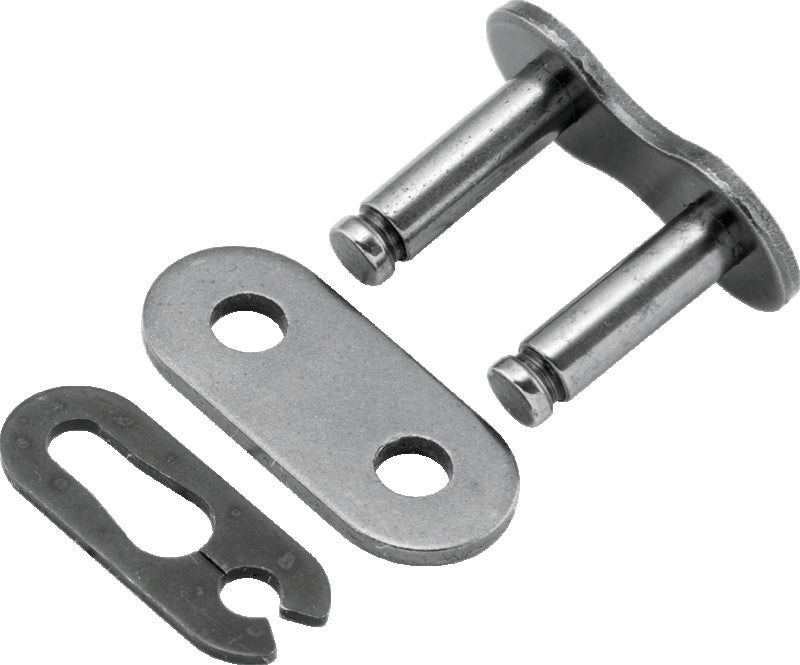 Metal chain links on a white background