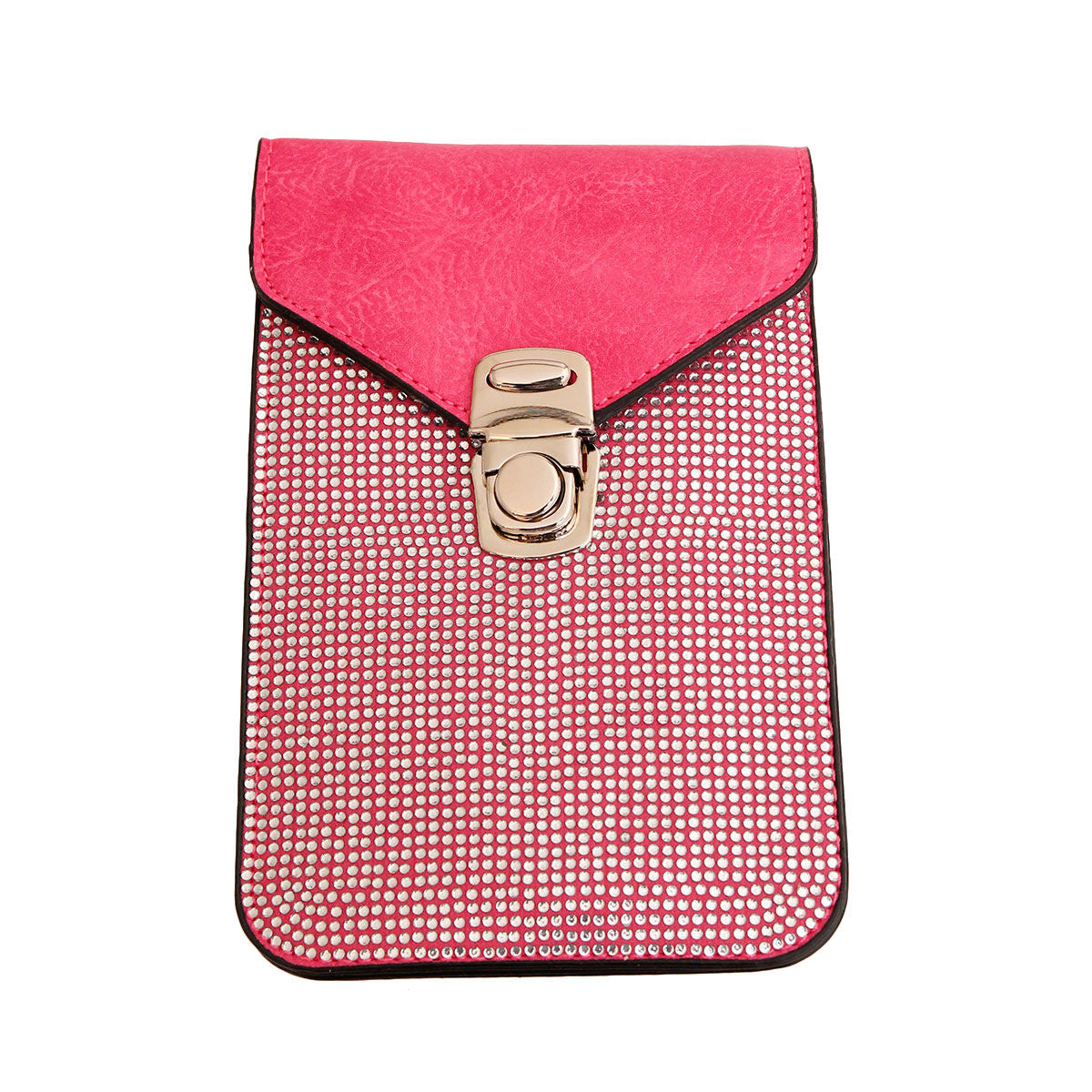 Fuchsia Rhinestone Cellphone Wallet