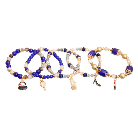 Blue Bead Fashion Charm Bracelets