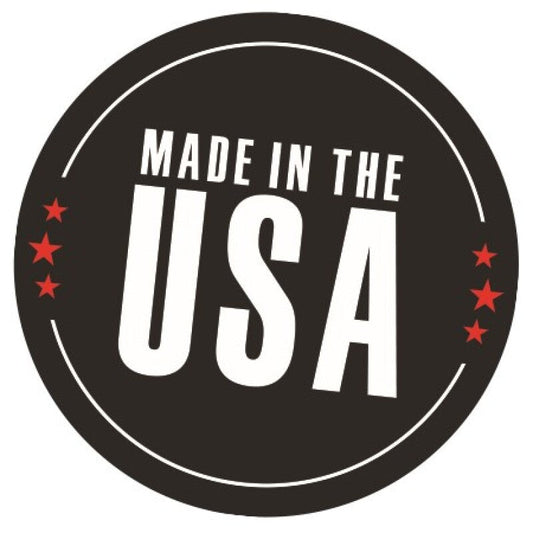 Logo with 'Made in the USA' text on a black background