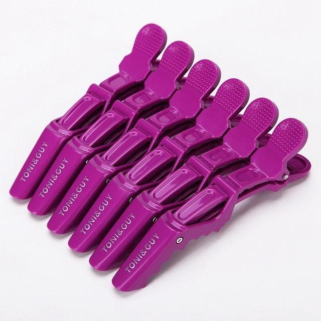 6pcs/lot Plastic Hair Clip Hairdressing Clamps Claw Section Alligator Clips Barber For Salon Styling Hair Accessories Easy To Carry And Use Hair Styling Tools For Women