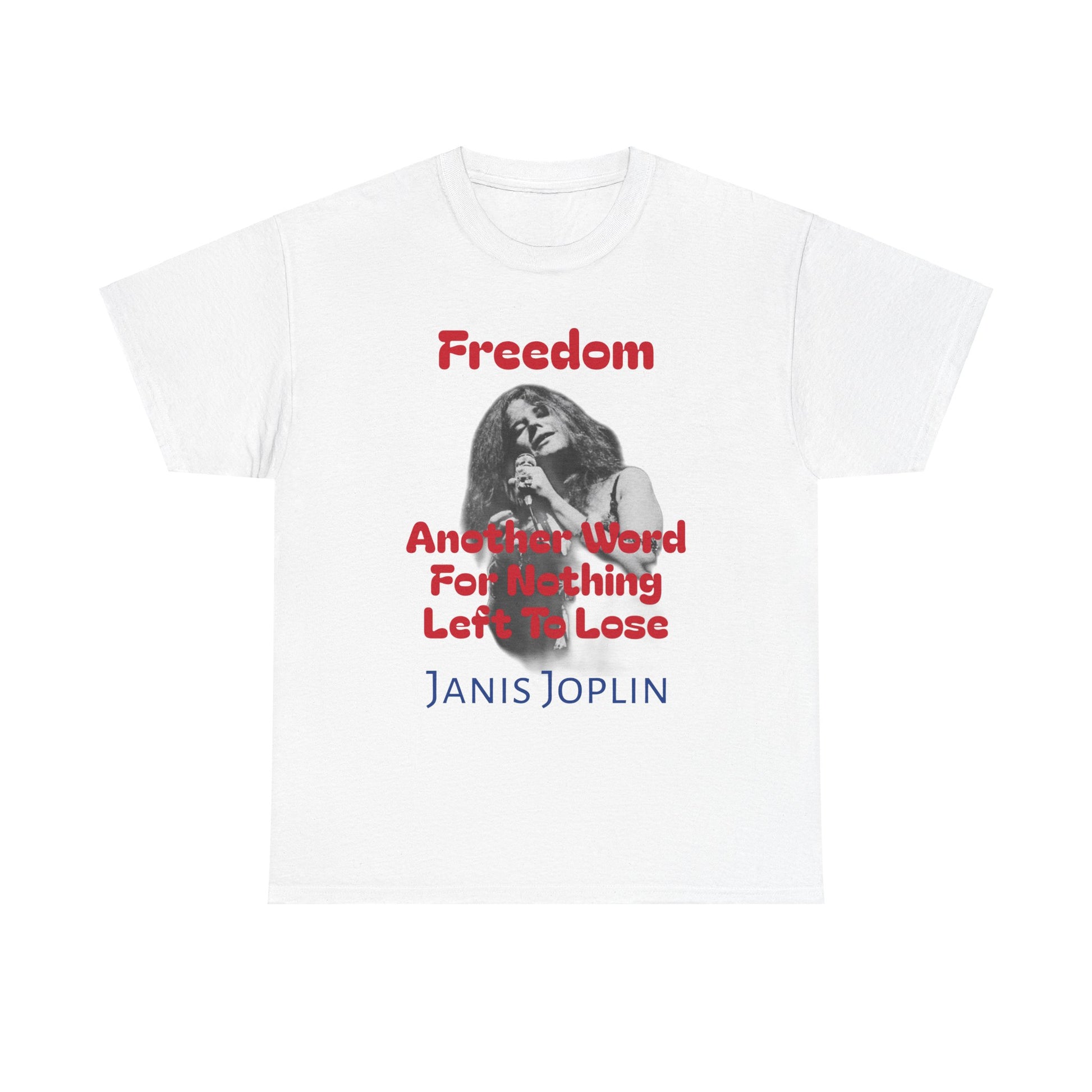 White Janis Joplin Freedom Tee Shirt