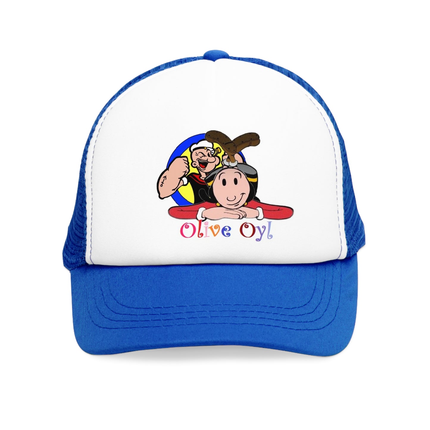 Olive Oyl Popeye Mesh Polyester Ball Cap Blue