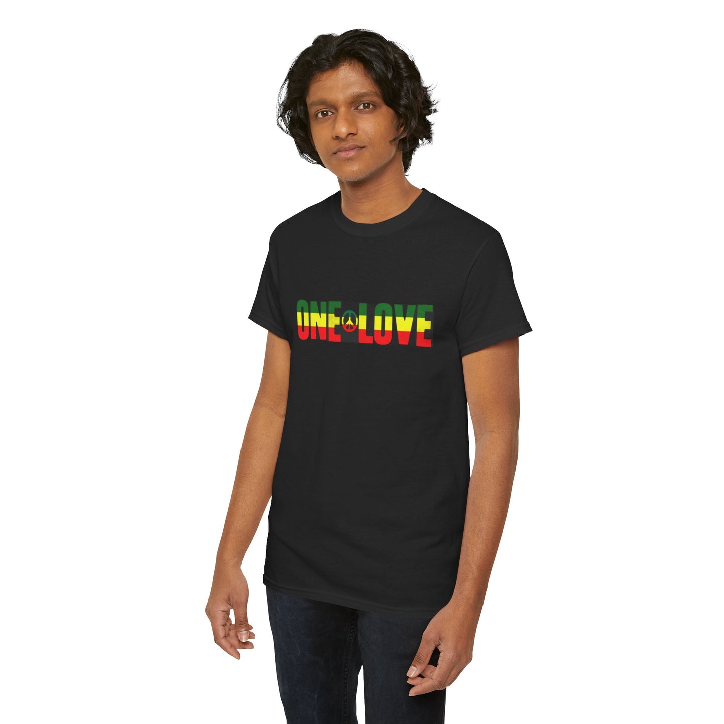 One Love Jamaica Marley Rasta Unisex Heavy Cotton Tee Shirt