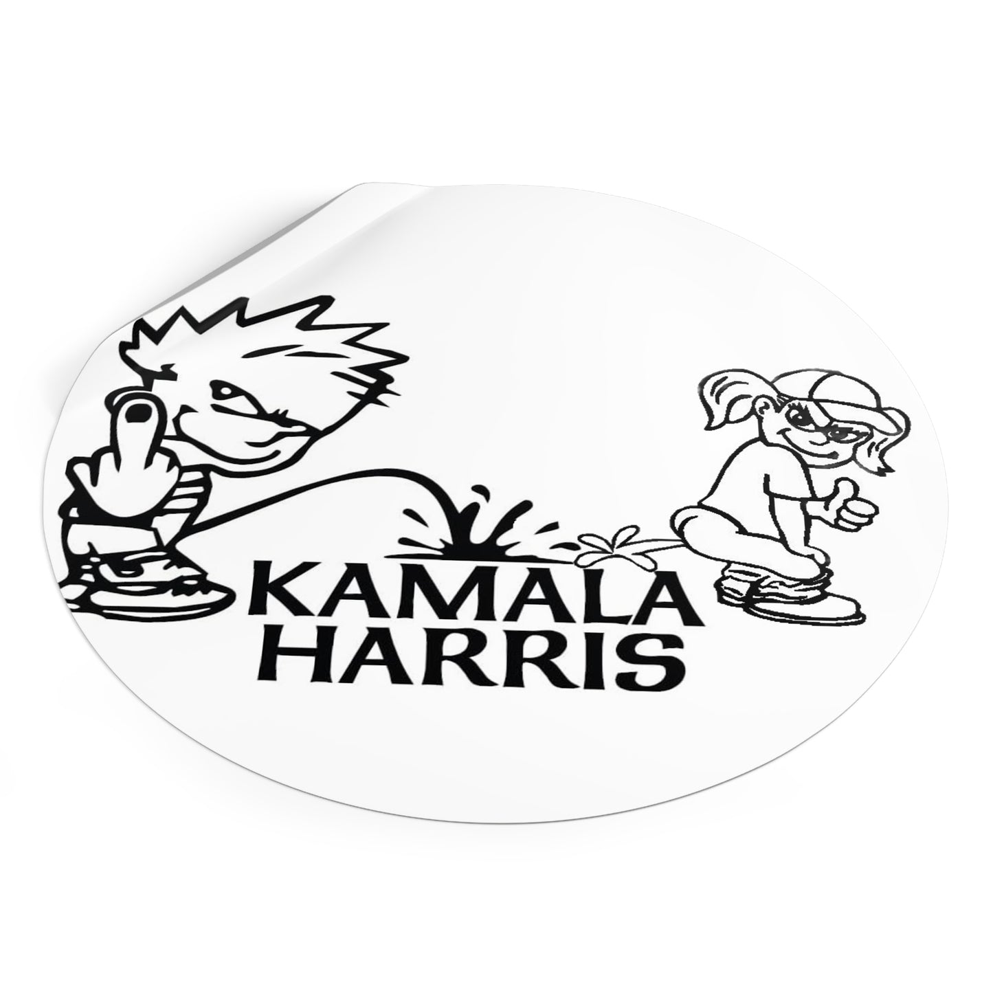 Kamala Harris Pissed On Round Vinyl Stickers