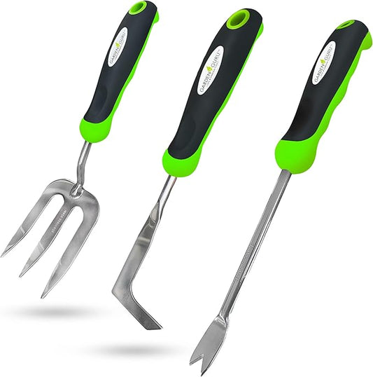 Weeding Set - Includes Dandelion Weeder, Weeding Fork, Patio Crack Weeder