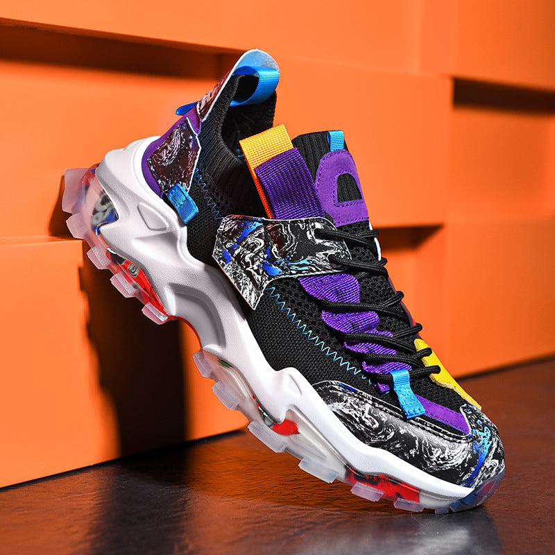 Colorful sneaker with black background