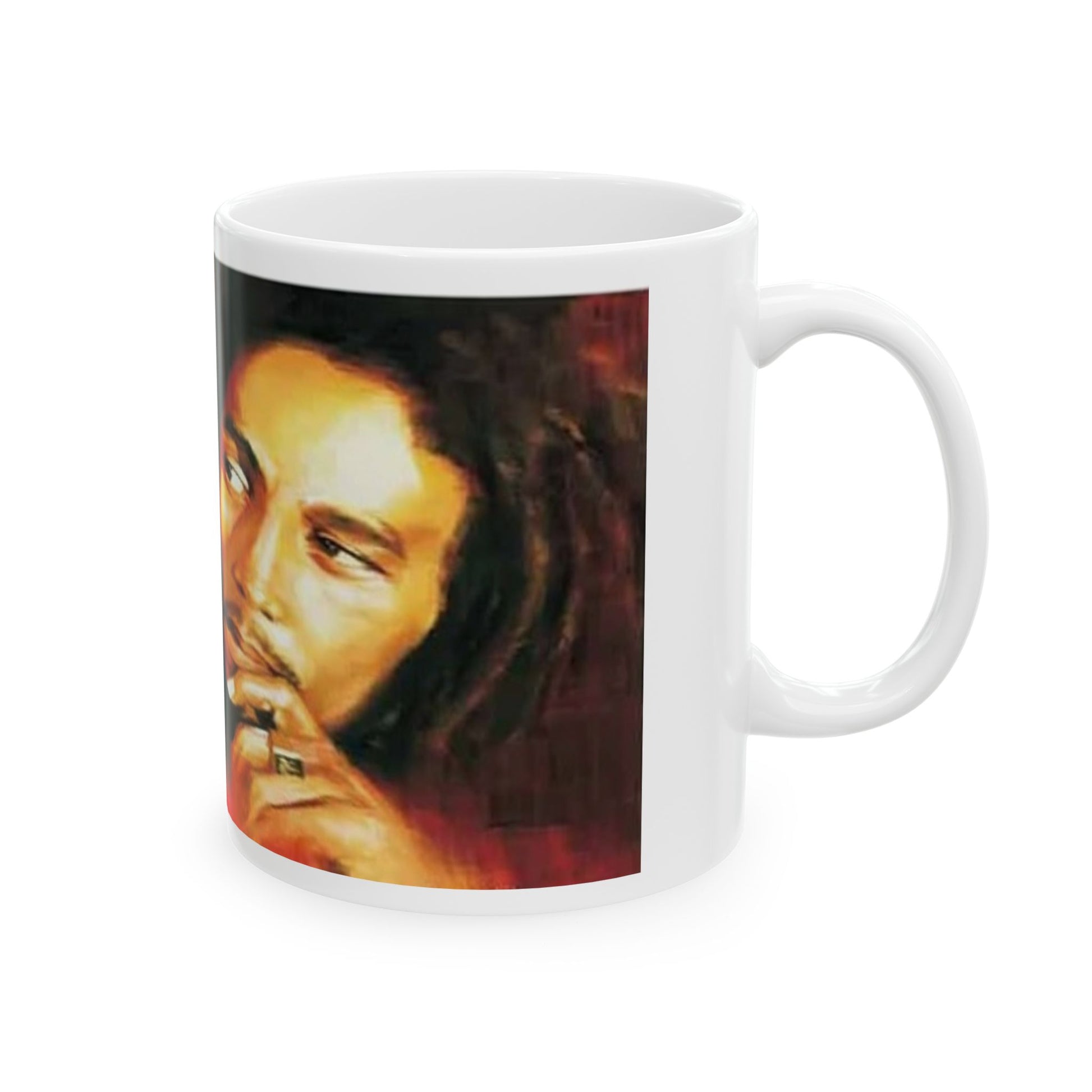 Left Side View Bob Marley Ceramic Coffee Mug,